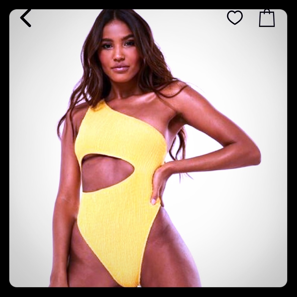 MISSGUIDED Yellow One Piece Swimsuit